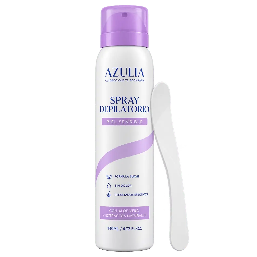 AZULIA Spray Depilatorio Piel Sensible 140ML + Espátula de Regalo
