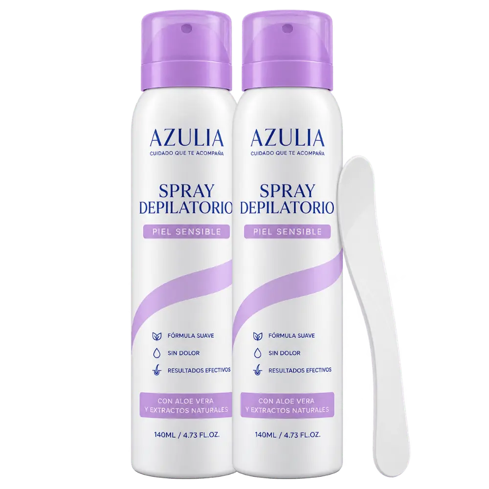 AZULIA Spray Depilatorio Piel Sensible 140ML + Espátula de Regalo