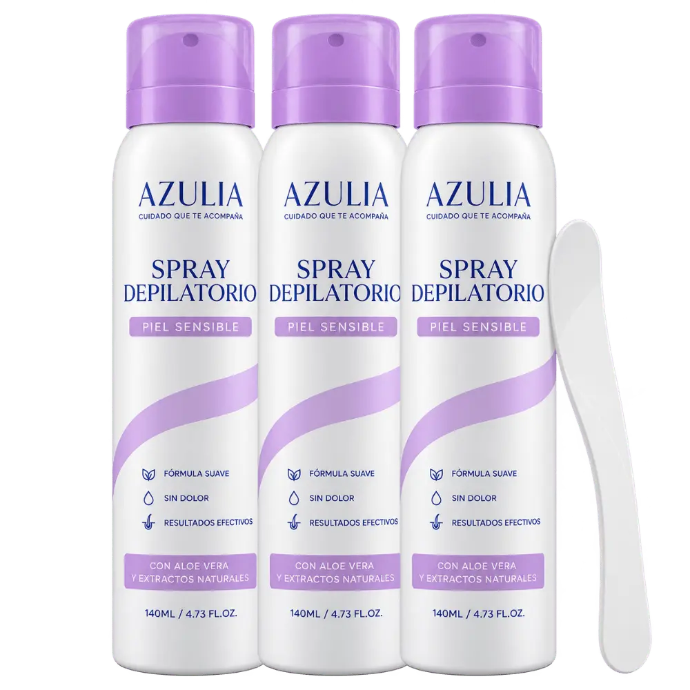 AZULIA Spray Depilatorio Piel Sensible 140ML + Espátula de Regalo
