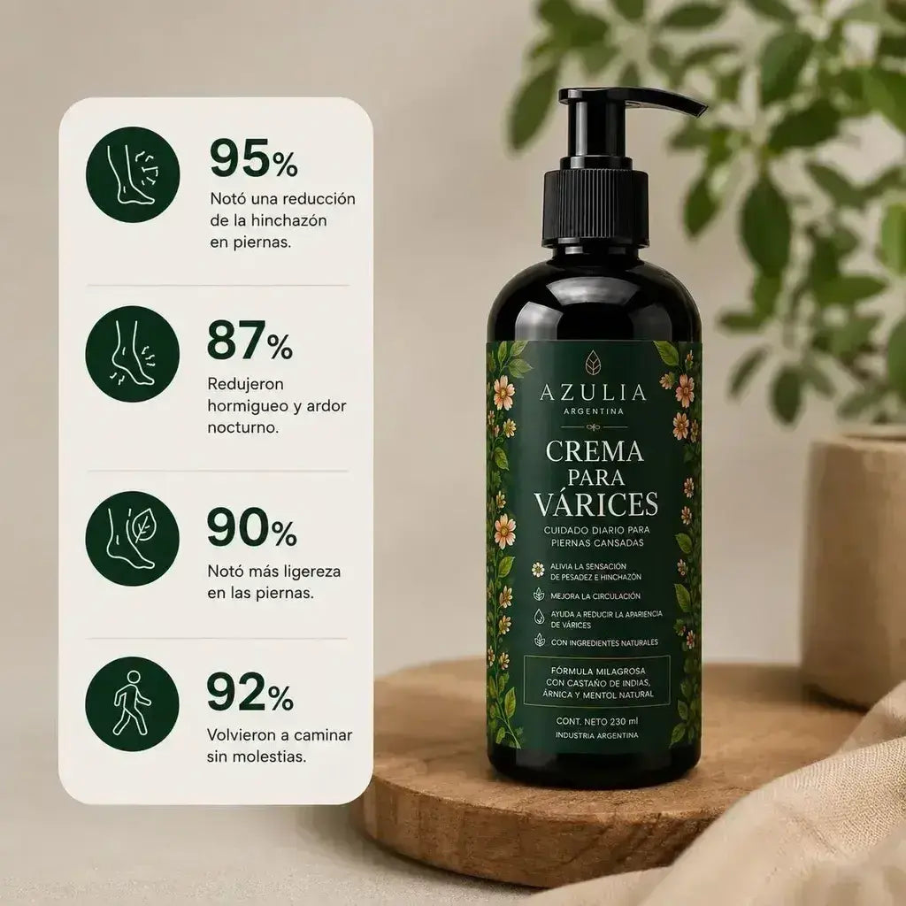 Crema Anti-Várices AZULIA™ 5 en 1 | Circulación, Hinchazón y Piernas Cansadas