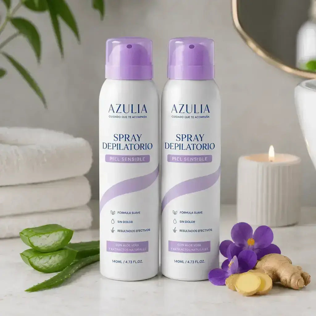 AZULIA Spray Depilatorio Piel Sensible 140ML + Espátula de Regalo